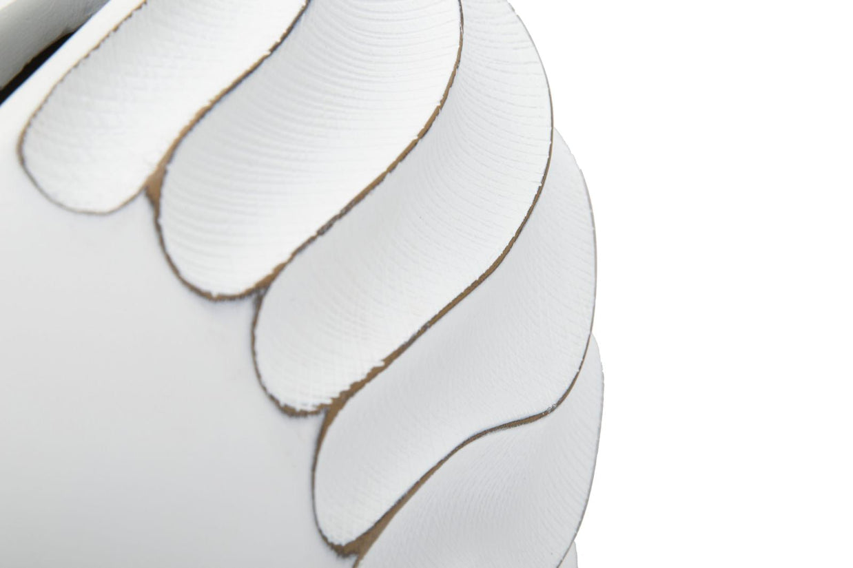 Vase Wellen Weiß Rund – Blumenvase Deko