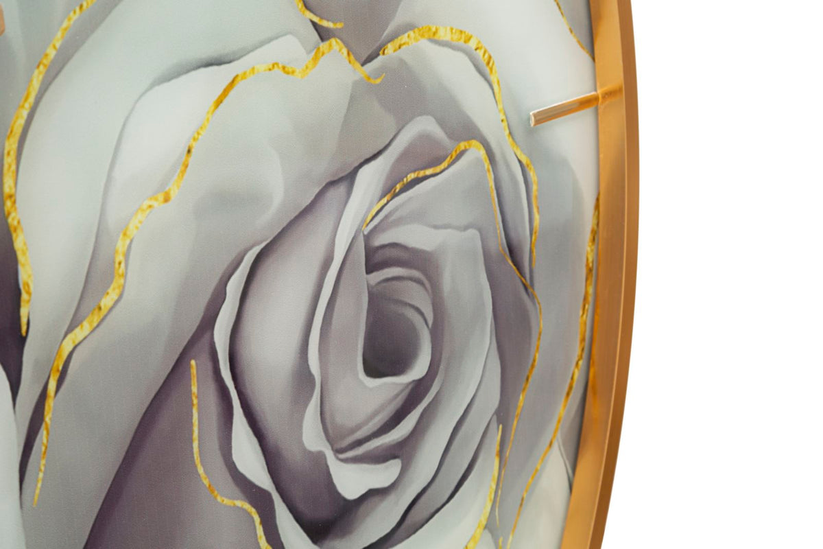 Wanduhr Rosen Bunt 80 cm – Uhr Wohnzimmer