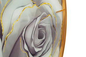 Wanduhr Rosen Bunt 80 cm – Uhr Wohnzimmer