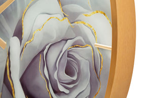 Wanduhr Rosen Bunt 60 cm – Uhr Wohnzimmer