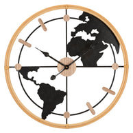 Wanduhr Weltkugel Braun Schwarz 60 cm – Uhr Wohnzimmer