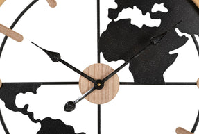 Wanduhr Weltkugel Braun Schwarz 60 cm – Uhr Wohnzimmer