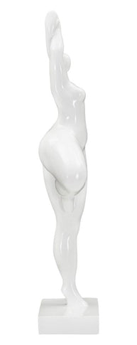 Dekofigur Yoga Frau Weiß 45,8 cm – Skulptur Deko