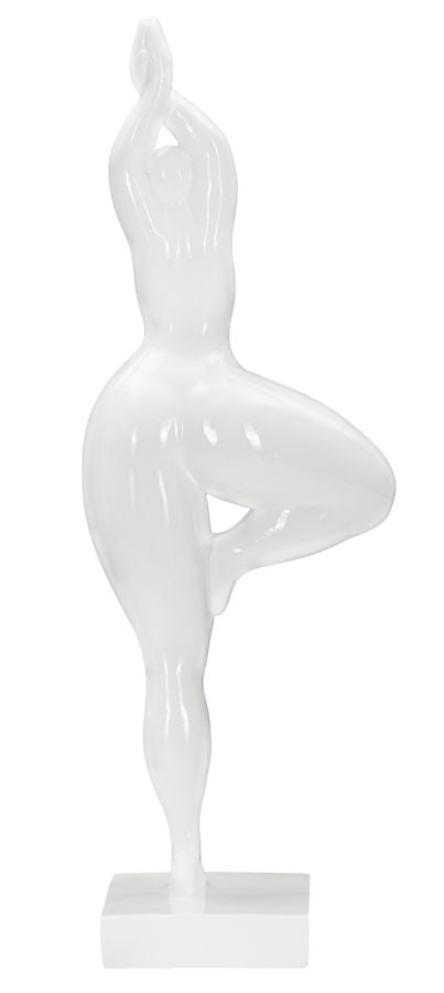 Dekofigur Yoga Frau Weiß 45,8 cm – Skulptur Deko