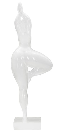 Dekofigur Yoga Frau Weiß 45,8 cm – Skulptur Deko