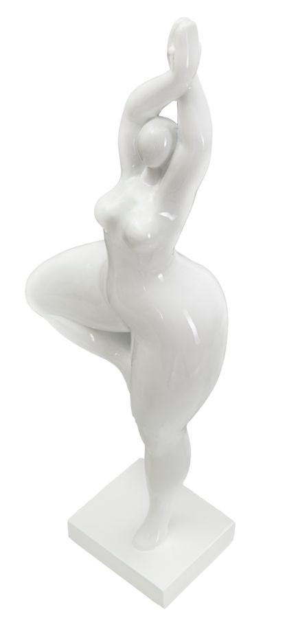 Dekofigur Yoga Frau Weiß 45,8 cm – Skulptur Deko