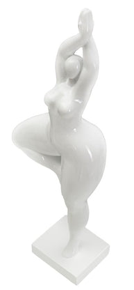 Dekofigur Yoga Frau Weiß 45,8 cm – Skulptur Deko