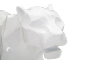Dekofigur Panther Kubistisch Weiß – Tierfigur