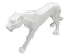Dekofigur Panther Kubistisch Weiß – Tierfigur