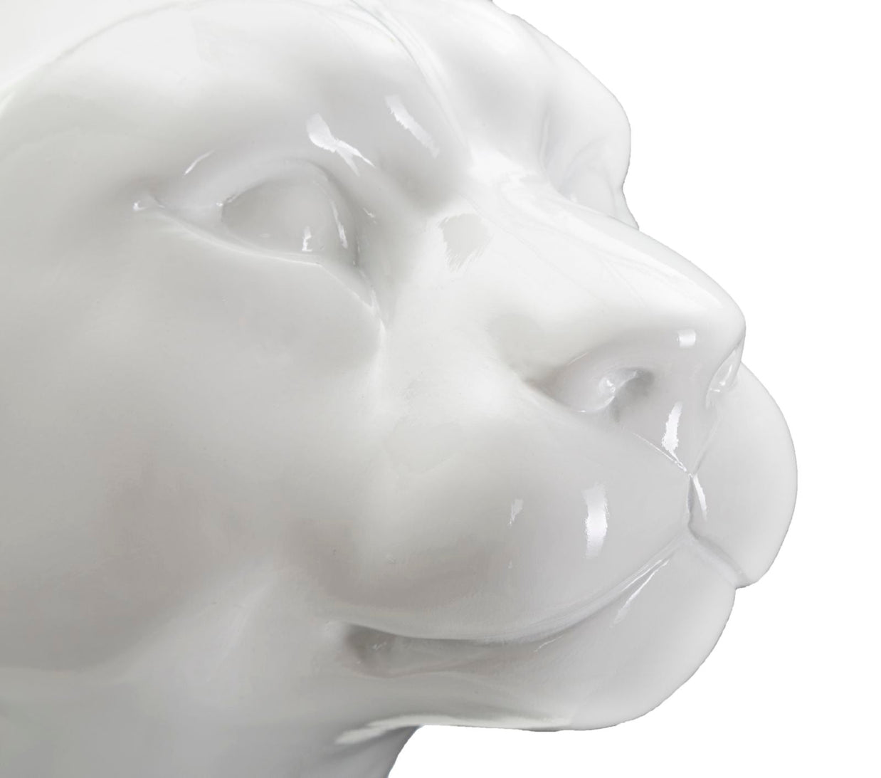 Dekofigur Leopard Sitzend Weiß – Tierfigur