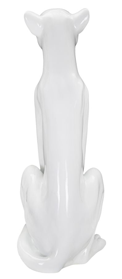 Dekofigur Leopard Sitzend Weiß – Tierfigur