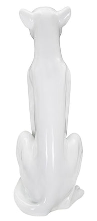 Dekofigur Leopard Sitzend Weiß – Tierfigur