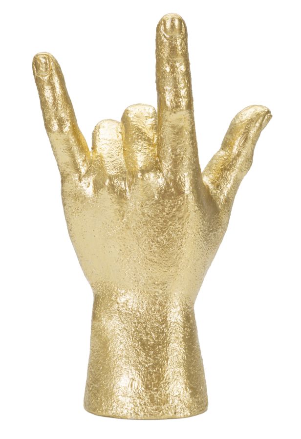 Dekofigur Hand Yeah Gold – Skulptur Deko