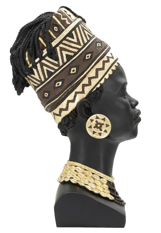 Massai Frau Schwarz Bunt 45 cm – Afrikanische Deko