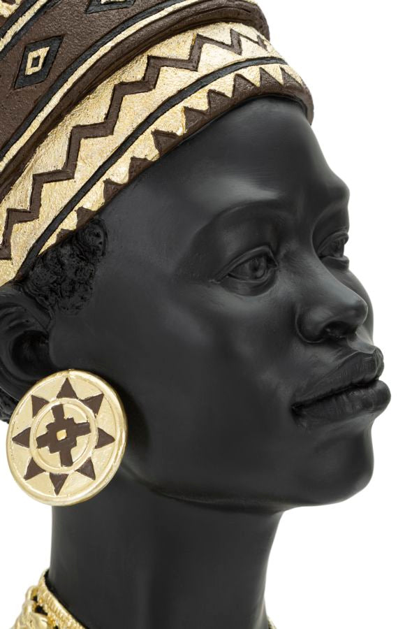 Massai Frau Schwarz Bunt 45 cm – Afrikanische Deko