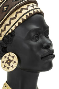 Massai Frau Schwarz Bunt 45 cm – Afrikanische Deko
