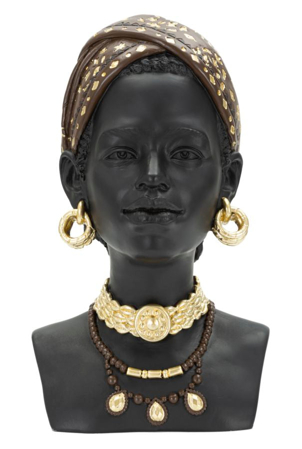Massai Frau Schwarz Bunt 30 cm – Afrikanische Deko
