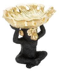 Affe Deko Gold mit Schale – Dekofigur