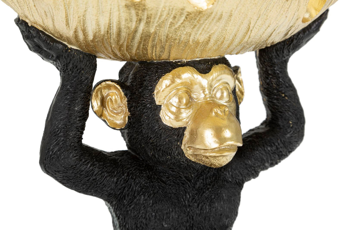 Affe Deko Gold mit Schale – Dekofigur