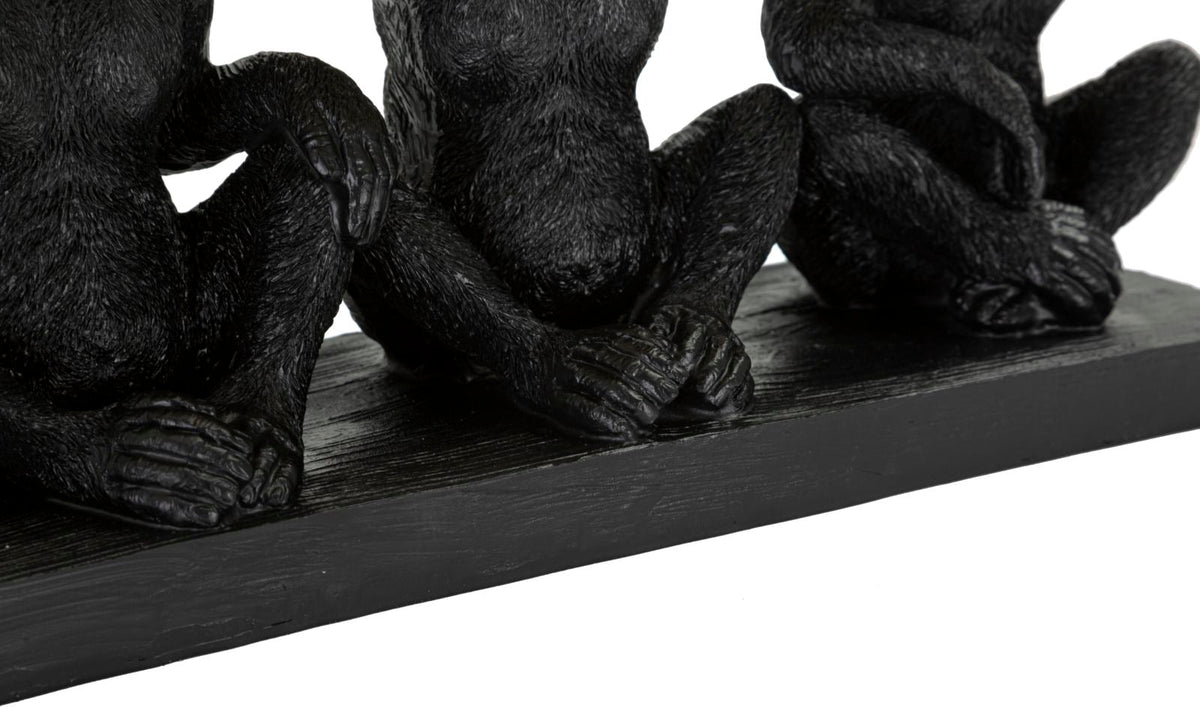 Affe Deko Gold Trio mit Palmblatt – Dekofigur