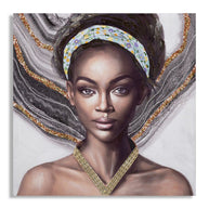 Wandbild Frau 100 cm D – Leinwandbild Deko