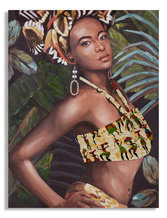 Wandbild Frau 120 cm D – Leinwandbild Deko