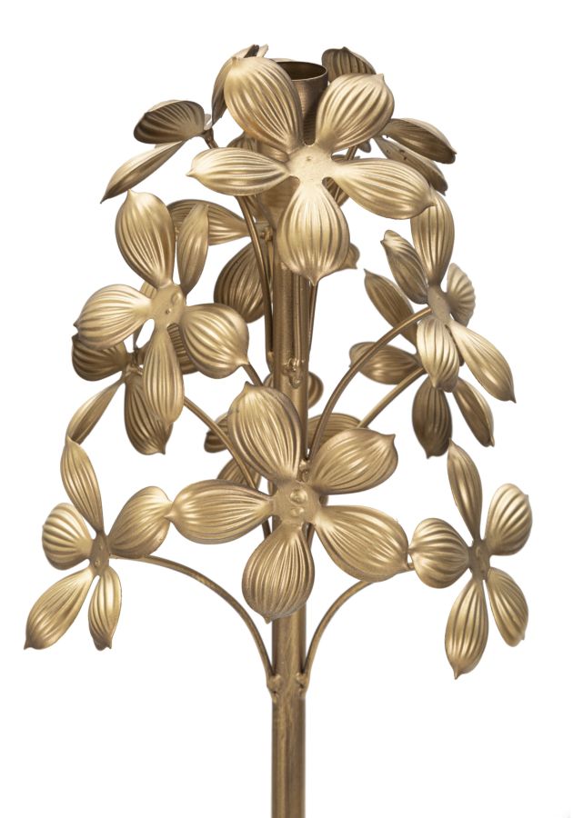 Kerzenständer Flowy Blumen Gold 118 cm – Kerzenständer