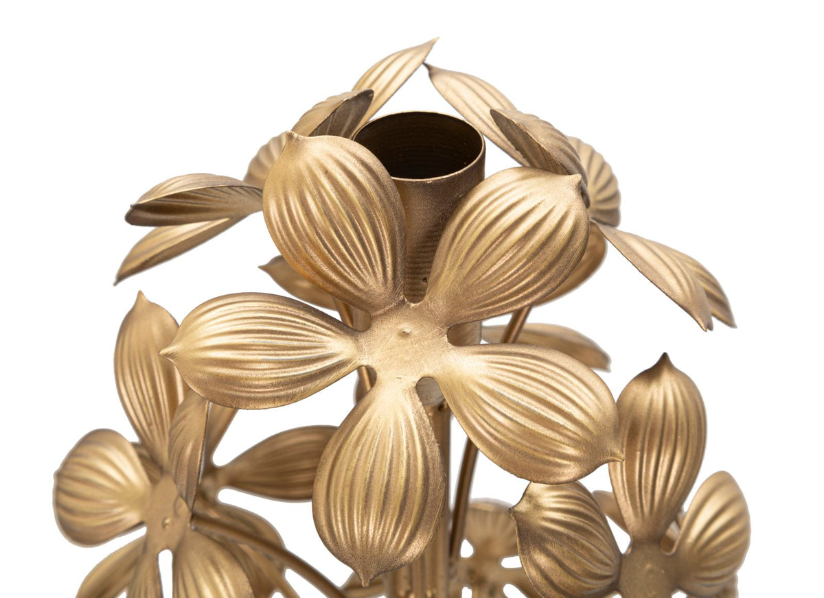 Kerzenständer Flowy Blumen Gold 118 cm – Kerzenständer