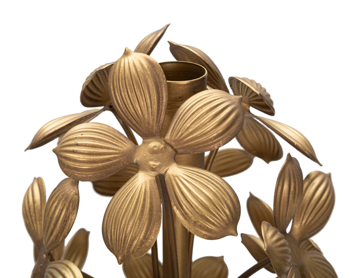 Kerzenständer Flowy Blumen Gold 93 cm – Kerzenständer
