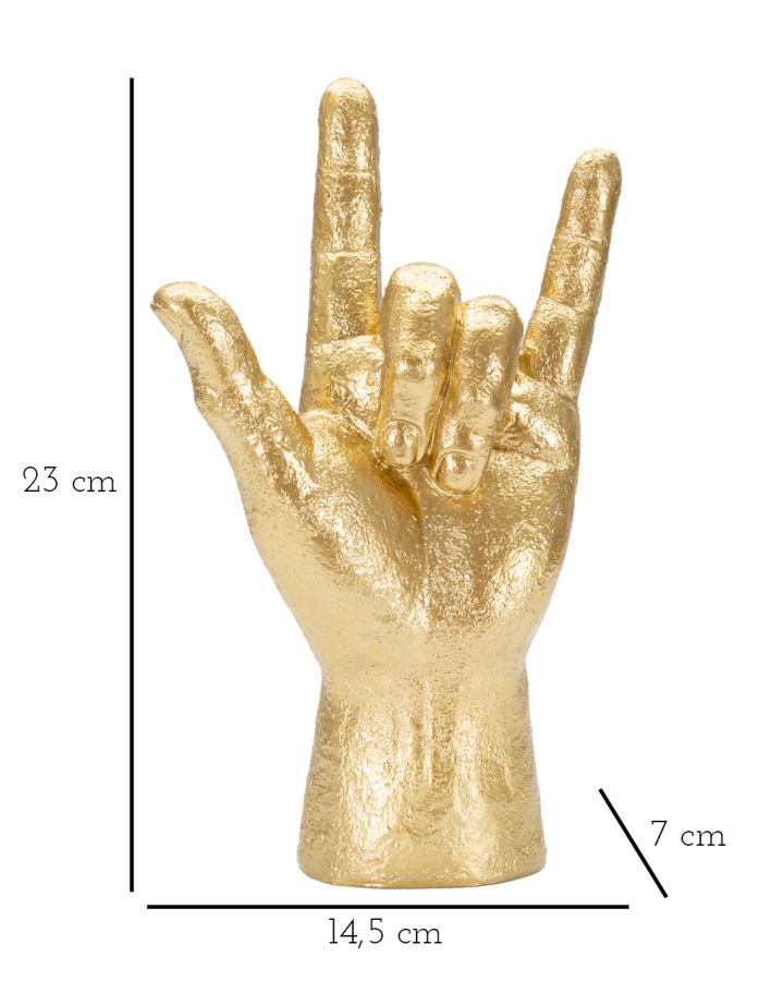 Dekofigur Hand Yeah Gold – Skulptur Deko