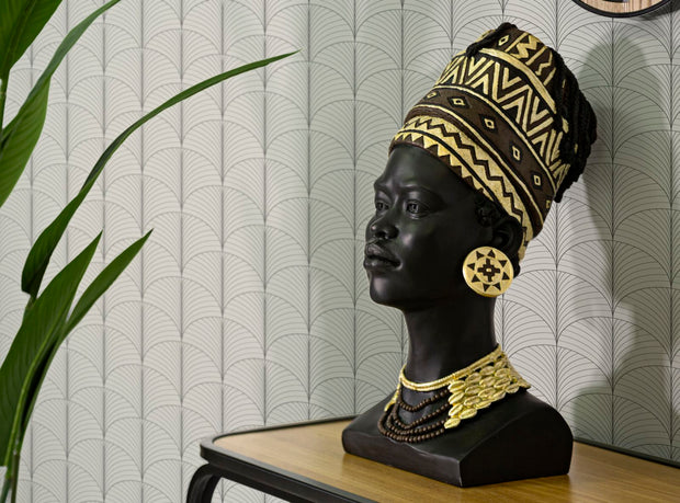 Massai Frau Schwarz Bunt 45 cm – Afrikanische Deko
