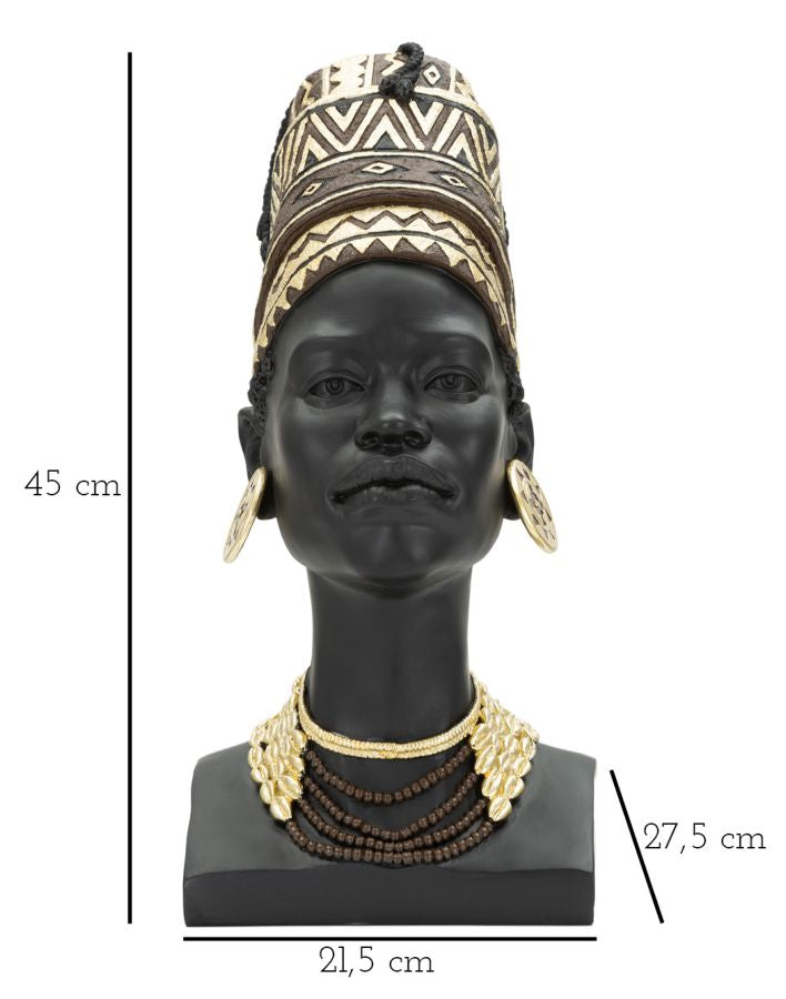 Massai Frau Schwarz Bunt 45 cm – Afrikanische Deko