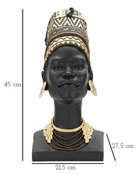 Massai Frau Schwarz Bunt 45 cm – Afrikanische Deko