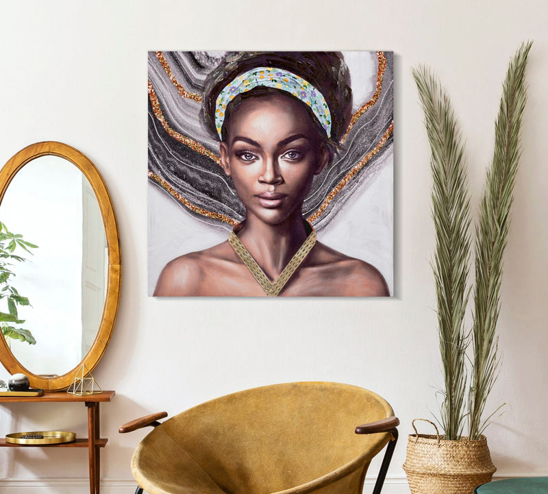Wandbild Frau 100 cm D – Leinwandbild Deko