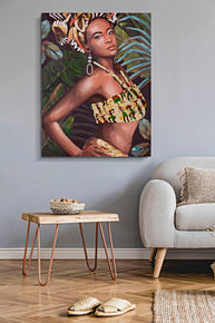 Wandbild Frau 120 cm D – Leinwandbild Deko