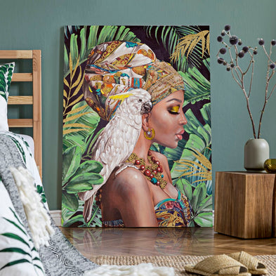 Wandbild Frau 90 cm B – Leinwandbild Deko