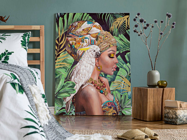 Wandbild Frau 90 cm B – Leinwandbild Deko