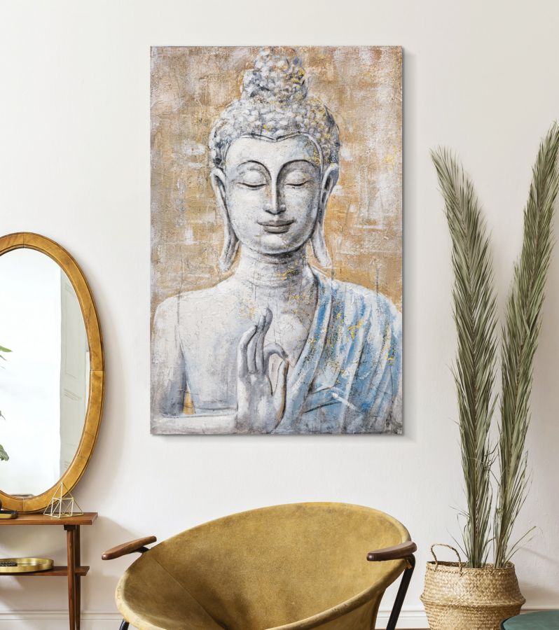 Wandbild Buddha 120 cm B – Leinwandbild Deko