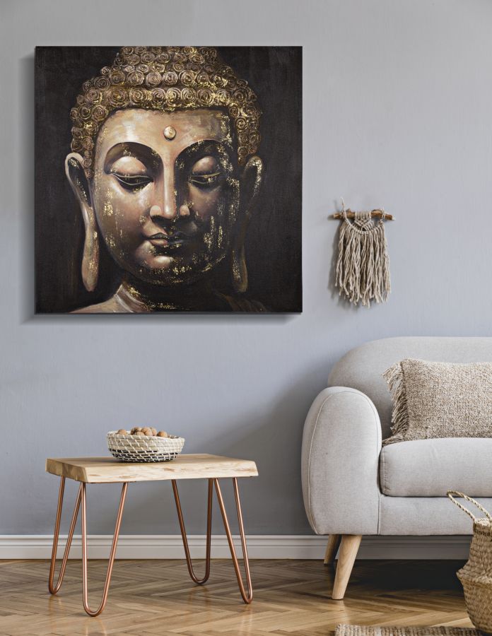 Wandbild Buddha 100 cm B – Leinwandbild Deko