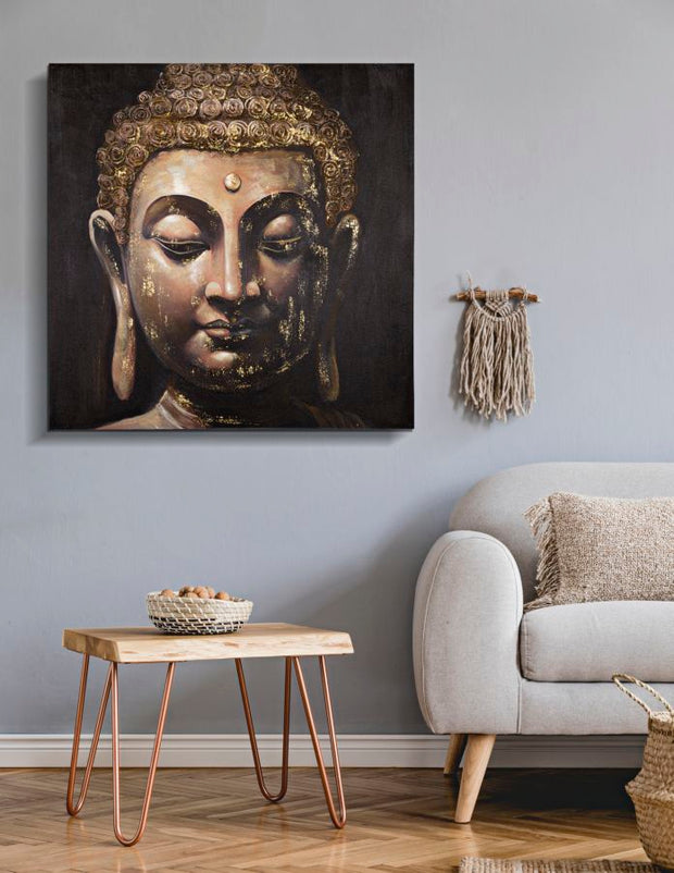 Wandbild Buddha 100 cm B – Leinwandbild Deko