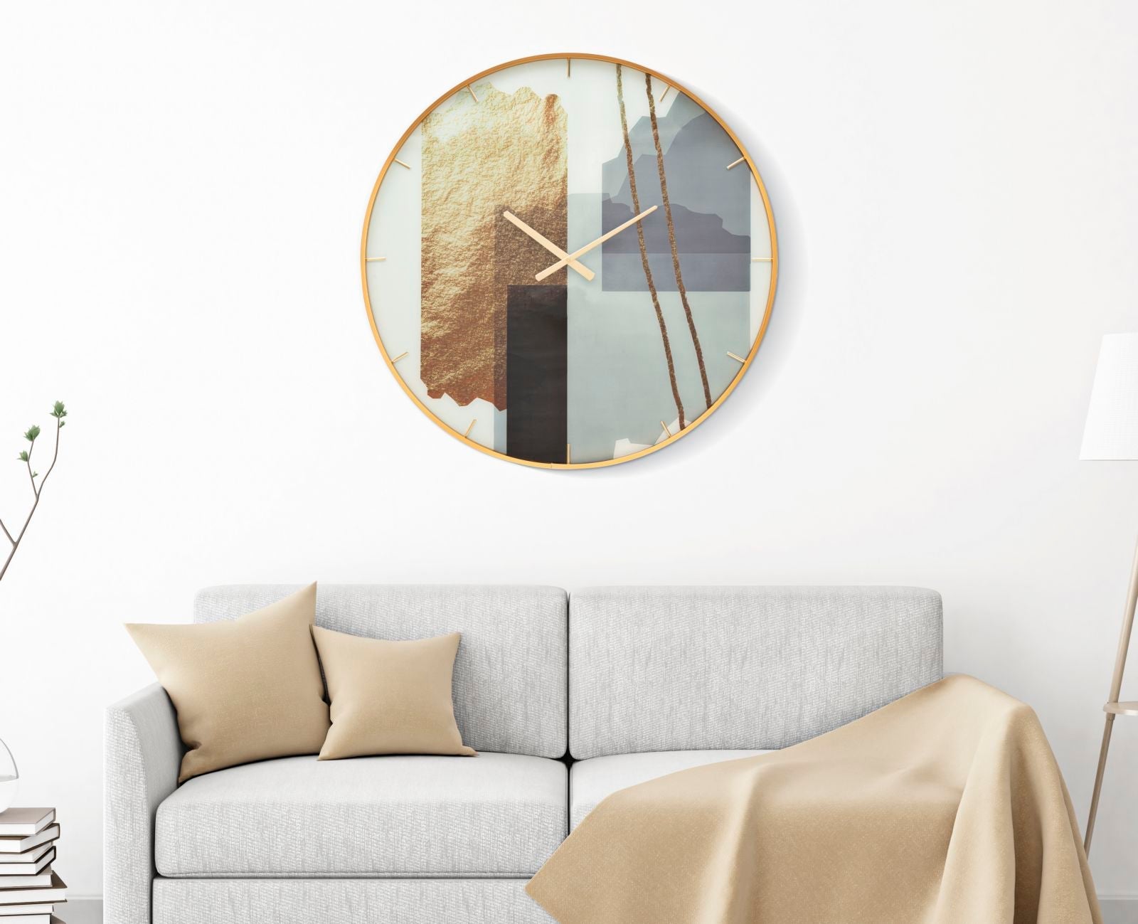 Wanduhr Motiv Bunt 80 cm – Uhr Wohnzimmer