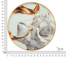 Wanduhr Rosen Bunt 80 cm – Uhr Wohnzimmer