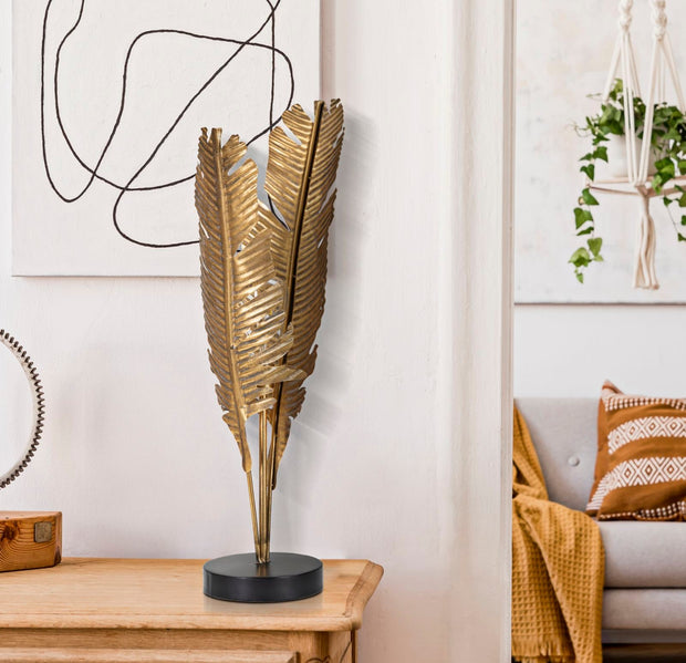 Tischlampe Palme Gold 64 cm – Tischleuchte