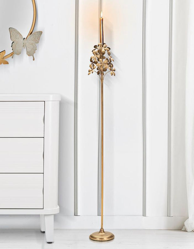 Kerzenständer Flowy Blumen Gold 118 cm – Kerzenständer
