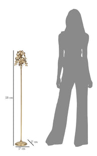 Kerzenständer Flowy Blumen Gold 118 cm – Kerzenständer