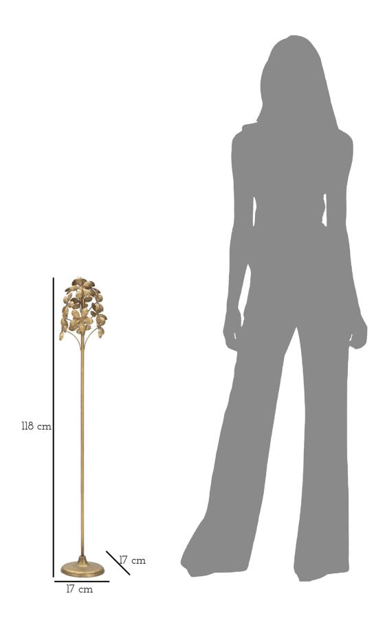 Kerzenständer Flowy Blumen Gold 93 cm – Kerzenständer