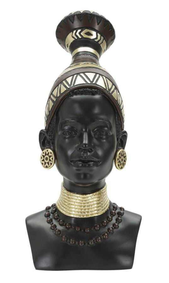 Massai Frau Schwarz Bunt 38,5 cm – Afrikanische Deko
