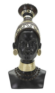 Massai Frau Schwarz Bunt 38,5 cm – Afrikanische Deko