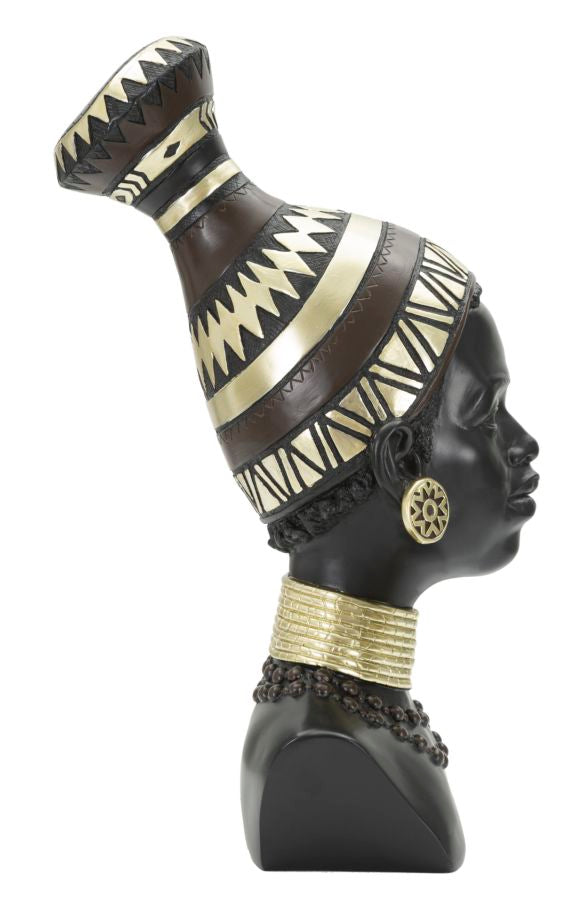 Massai Frau Schwarz Bunt 38,5 cm – Afrikanische Deko