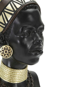 Massai Frau Schwarz Bunt 38,5 cm – Afrikanische Deko